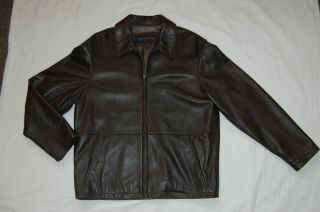 Marc New York Brown Leather Mens Jacket Size M