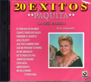 Paquita La Del Barrio 20 Exitos Con Mariachi CD Nuevo