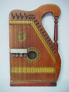 Antique Chartola Autoharp Zither Mandolin Guitar Harp