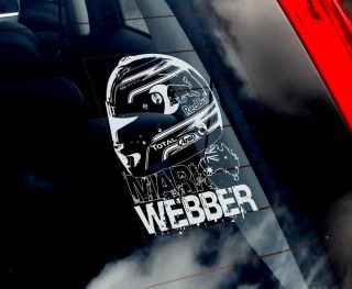 Mark Webber   Formula 1 Car Sticker   Helmet   F1 Red Bull Racing
