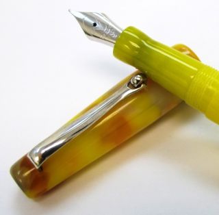 RARE Marlen Nature Fountain Pen Made in Italy Brand New Yellow