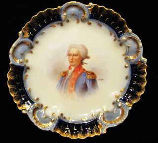Limoges France Portrait Plate Marquis de Lafayette of Historical