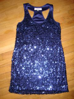 Badgley Mischka Mark & James Sleeveless Sequin Mini dress blue M 8 10