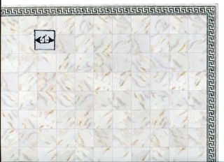 Faux Marble Tile Floor Sheet 34734 Dollhouse 1pc World Model Card