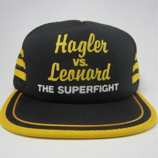 VTG Marvin Hagler vs. Sugar Ray Leonard Superfight WBA Boxing snapback