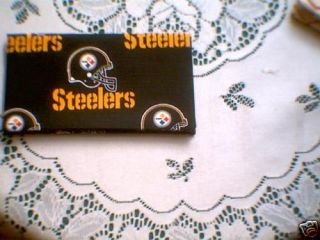 Fabric Checkbook Cover Pittsburgh Steelers Black