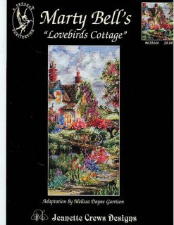 Cross Stitch Lovebirds Cottage Marty Bell Ret $8