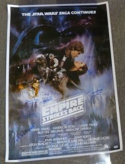 Harrison Ford Mark Hamill Signed Star Wars Empire Strikes Back Poster