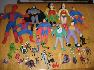 DC Marvel Action Figure Plush Lot Spiderman Doll Joker Riddler Black