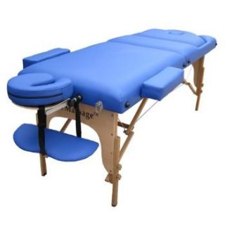 Blue PU Reiki Portable Massage Table w Carry Case U9E