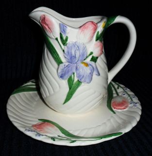 BEAUTIFUL MARY ANN BAKER PITCHER AND PLATE OTAGIRI JAPAN HAND PAINTED