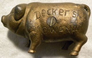 Vintage Deckers Iowana Pig Bank Mason City Iowa IA Deckers Sow Boar