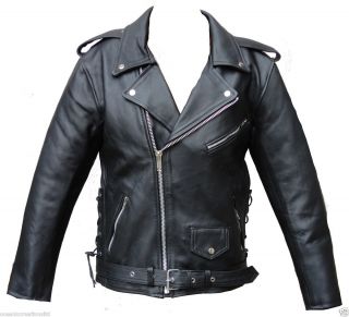 Black Motorcycle Marlon Brando Cruiser Leather Jacket