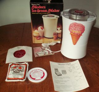 Vintage Master Chef Modern Ice Cream Maker Record Ice Cream Tips by