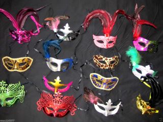 Mardi Gras Masquerade Party Favor Weddings Masks Lot of 25