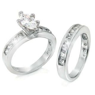 Carat Created Marquise Diamond Wedding Band Engagement Ring Size 7