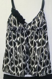 Liz Lange Maternity Target Swimsuit Black Print Flower Detail NWTS