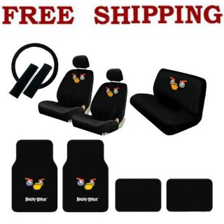Car Front Rear Seat Covers Steering Wheel Cover Floor Mats