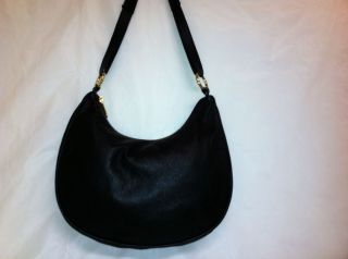 Maurizio Taiuti Hobo Style Handbag Black Leather Made in Italy