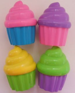 Cupcake Shaped Blue Pink Green and Purple Mayo Cups for Bento
