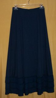 Max Studio Purple Blue Tiered Ruffle Long Maxi Skirt Stretch Boho