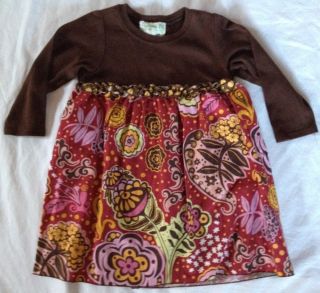 EUC Lizzy Anne Dress from Von Maur size 2 Brown w Floral pinks brown