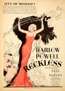 Harlow William Powell Reckless Musical Ted Healy May Robson MGM