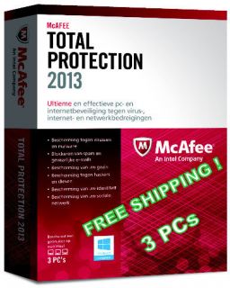 McAfee Total Protection 2013 3 Pcs