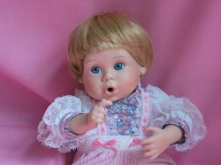 MBI 1990 Blonde Blue Eye Baby Girl Doll Bisque Head Arms Legs