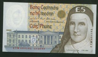 pounds UNC EIRE Ireland Rep of Mcauley 15 10 99 P75 Irish Look 3 of
