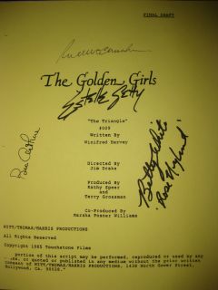  Girls Signed TV Script Betty White Bea Arthur Rue McClanahan reprint