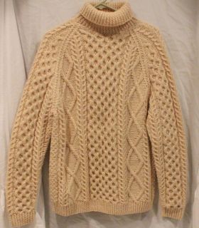 Sweater Irish Ireland Anne McCool Cream Turtle Multi Design M