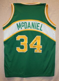 Xavier McDaniel Autographed Seattle Super Sonics Green Jersey x Man