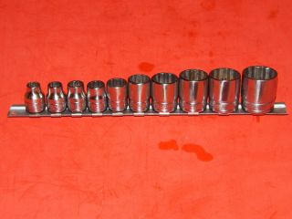 Snap On Tools 3 8 Drive Shallow 10 Pc Standard SAE 12 Point Socket Set