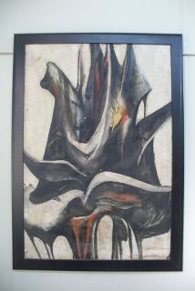 1960s Abstract Expressionist Painting by E Matthew Lewis Huge