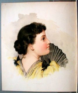 1891 Maud Maude Humphrey Victorian Beautiful Fan Shown