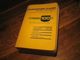 McMaster Carr Supply Company Catalog 100