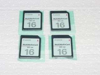Four New Canon 16MB Digital Camera SD Memory Card 16 MB