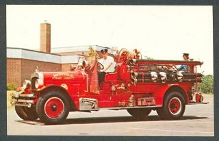 Medfield Fire Engine No 1 Massachusetts MA Postcard Fire Truck