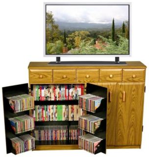 CD DVD Media Storage Cabinet with Drawers Oak 2368AO