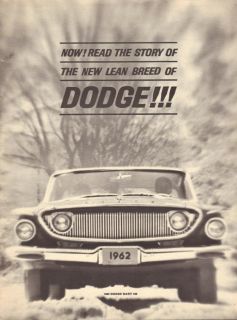 1962 Dodge Dart Dealer Brochure The New Lean Breed of Dodge