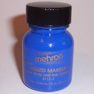 Blue Body Hair Liquid Makeup Mehron Face Paint Color Halloween Costume