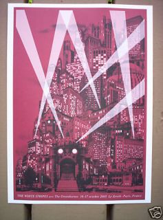 White Stripes Paris 2005 Concert Mini Poster Rob Jones Jack White Meg