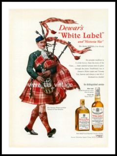 Label and Victoria VAT Bagpipes Clan Menzies Tartan Scotch Ad