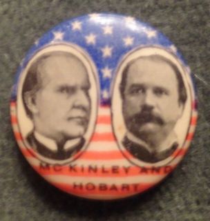 McKinley Hobart 1896 Pinback Pin