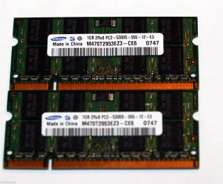 2GB 1GBx2 M470T2953EZ3 CE6 PC2 5300S DDR2 667MHz Laptop Memory