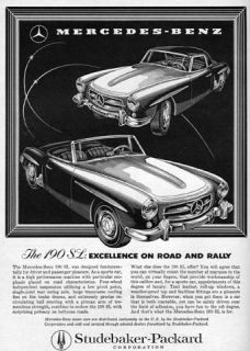 1958 Mercedes Benz 190 SL Roadster Coupe Original Ad