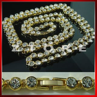 mens CZ Gold Chain Necklace★iced Out★hiphop★bling★gci1
