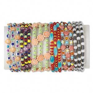 12 Bracelet Mix Acrylic and Coil Memory Wire