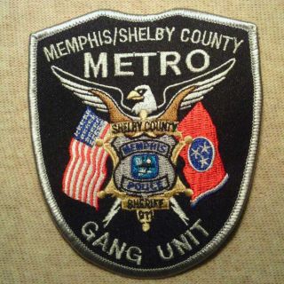 Memphis Shelby County Tennessee Metro Gang Unit Police Patch TN